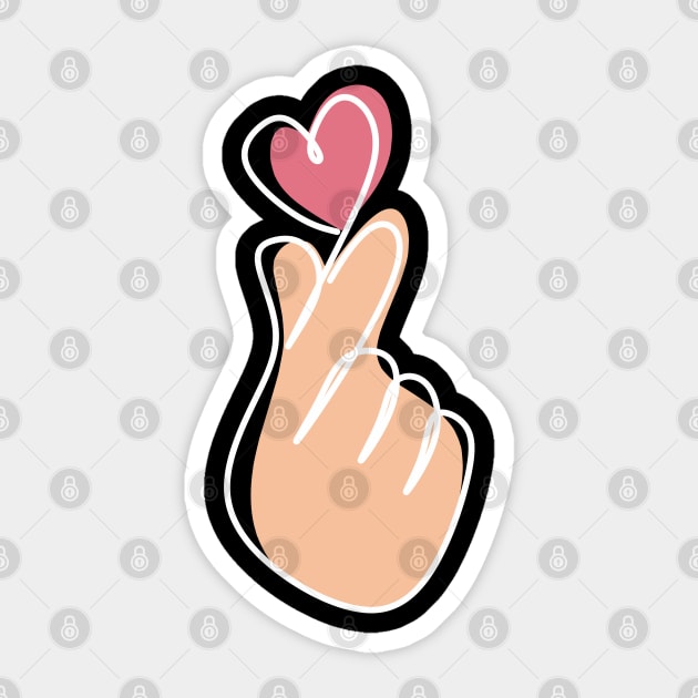 Finger Heart Sticker by mirailecs